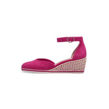Sandale-espadrile wedge de piele intoarsa