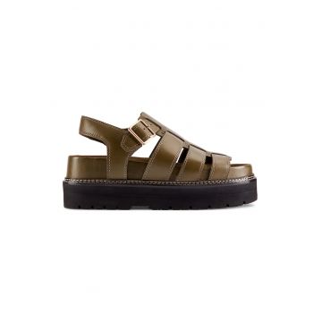Sandale flatform de piele