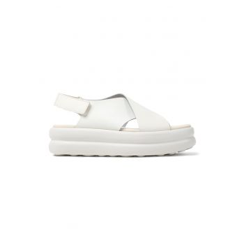 Sandale flatform de piele