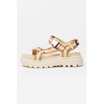 Sandale flatform din material textil