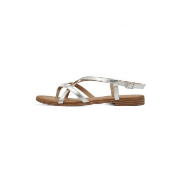 Sandale flatform din piele