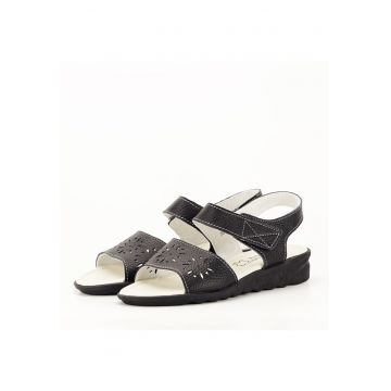 Sandale negre din piele naturala Catis M5 5828