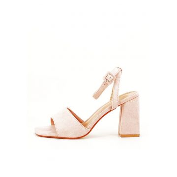 Sandale roz somon cu toc BL6522 130 11133 - Roz