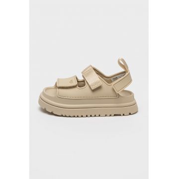 Sandale slingback de piele ecologica Golden Glow