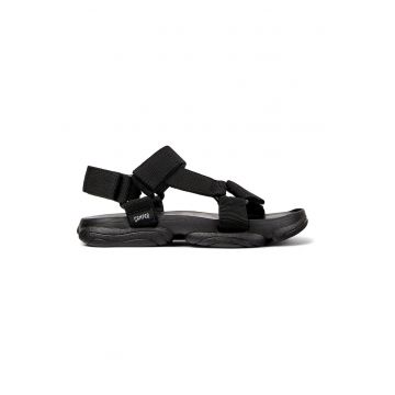 Sandale uni din material textil cu velcro