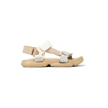 Sandale uni din material textil cu velcro