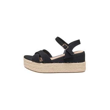 Sandale wedge cu catarama