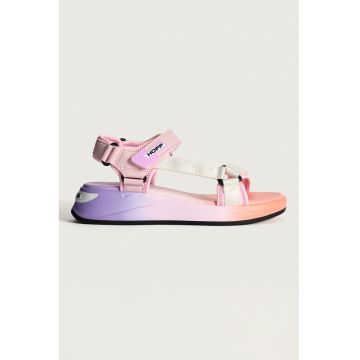 Sandale wedge cu garnituri din piele ecologica