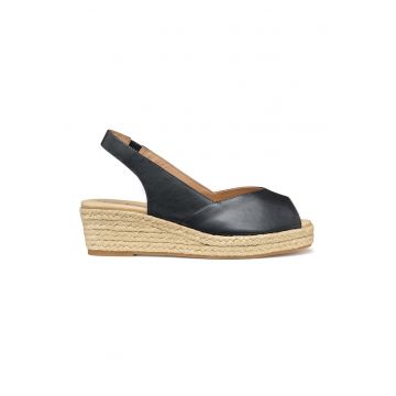 Sandale wedge de piele
