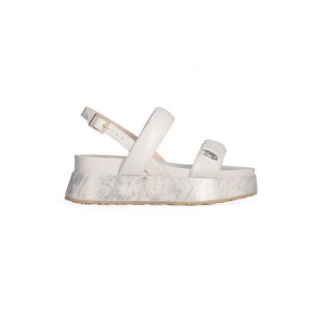 Sandale wedge din piele ecoologica