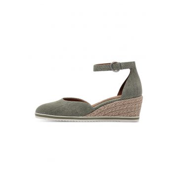 Sandale wedge tip espadrile din material textil