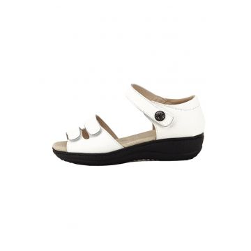 Sandale albe din piele naturala Agata 127 5550 - Alb
