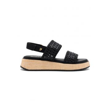 Sandale cu talpa wedge Cloverland - Negru