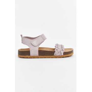 Sandale cu velcro si garnituri rasucite