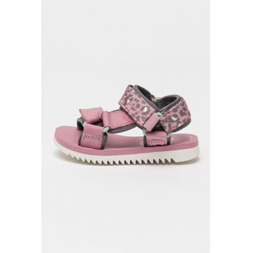 Sandale cu velcro si logo brodat Peak Web
