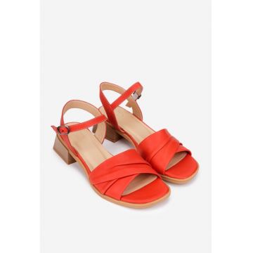 Sandale dama  din piele corai