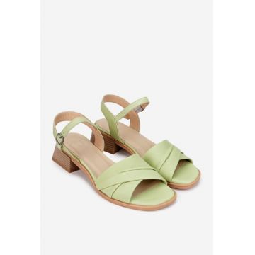 Sandale dama  din piele verde
