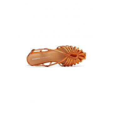 Sandale de piele cu aspect impletit