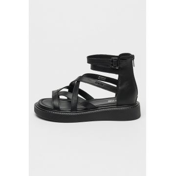 Sandale de piele cu barete multiple