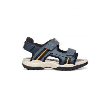 Sandale de piele ecologica cu banda velcro
