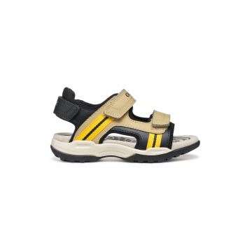 Sandale de piele ecologica cu banda velcro