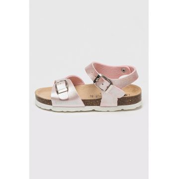 Sandale de piele ecologica cu talpa plata Bling
