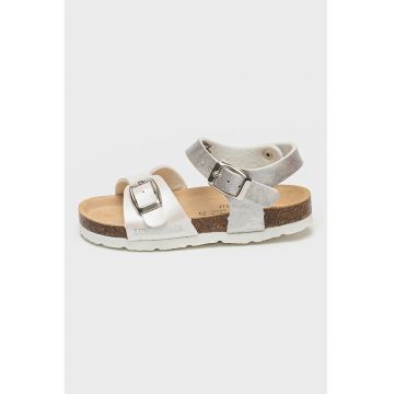 Sandale de piele ecologica cu talpa plata Bling
