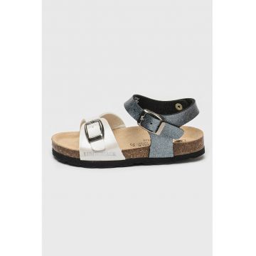 Sandale de piele ecologica cu talpa plata Bling