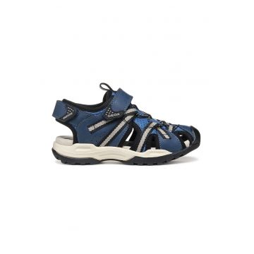 Sandale de piele ecologica si material textil cu velcro Borealis