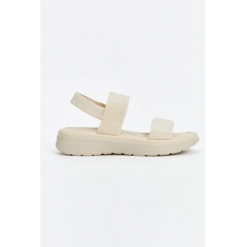 Sandale din material textil si piele ecologica - cu talpa plata