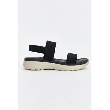 Sandale din material textil si piele ecologica - cu talpa plata