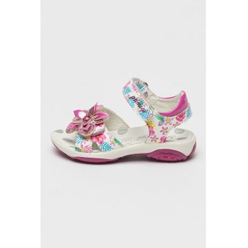 Sandale din piele cu aplicatii florale