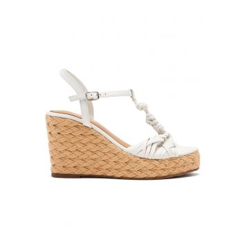 Sandale din piele cu talpa wedge Castine - Alb