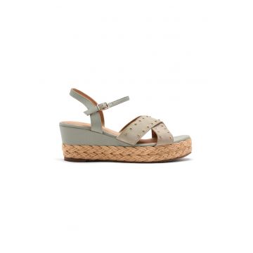 Sandale din piele cu talpa wedge Gilsum