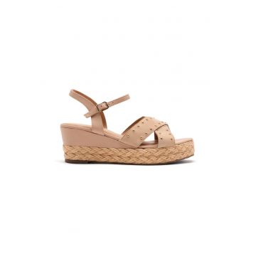 Sandale din piele cu talpa wedge Gilsum