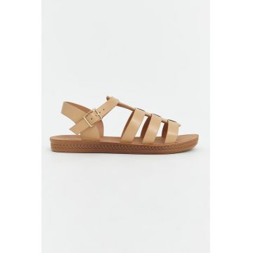 Sandale din piele ecologica cu barete multiple