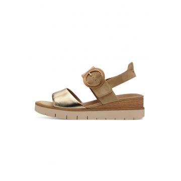 Sandale din piele intoarsa cu talpa wedge