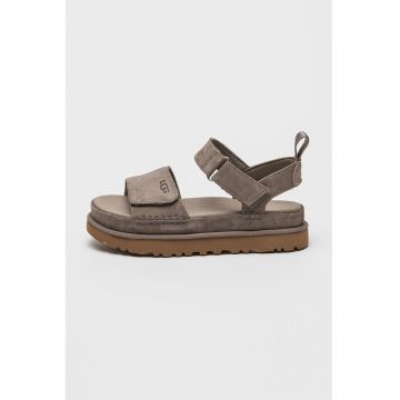 Sandale flatform de piele intoarsa Goldenstar