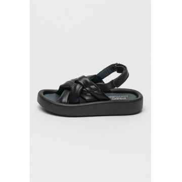 Sandale flatform din piele