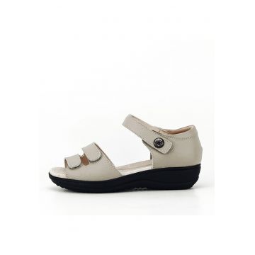 Sandale gri din piele naturala Agata 127 5538