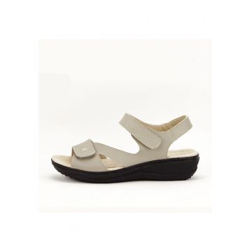 Sandale gri din piele naturala Sara 129 3060