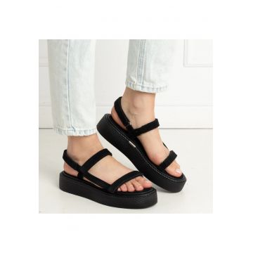 Sandale - Rieti - Piele intoarsa Neagra