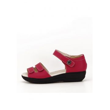 Sandale rosii din piele naturala Agata 127 5545