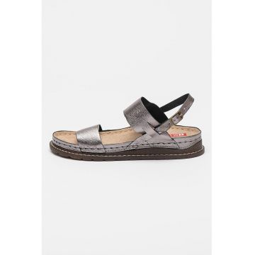 Sandale slingback de piele
