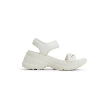 Sandale wedge de piele ecologica Camomille