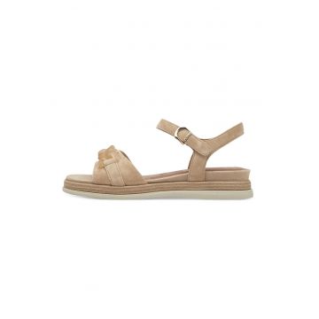 Sandale wedge de piele intoarsa