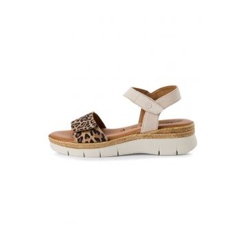 Sandale wedge de piele si piele ecologica