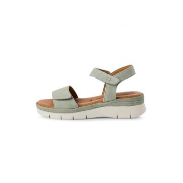 Sandale wedge de piele si piele ecologica