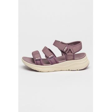 Sandale wedge din material textil