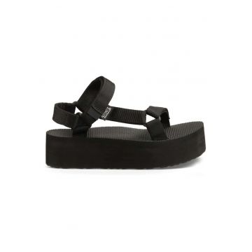 Sandale wedge din material textil cu velcro Universal